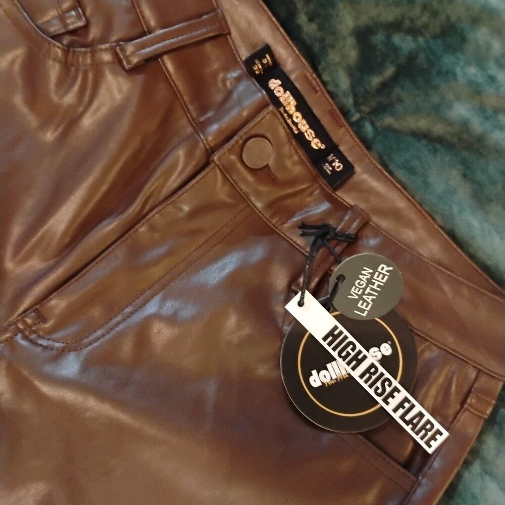 High Rise Flare Vegan Leather